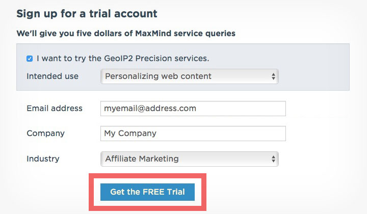 Free MaxMind Trial