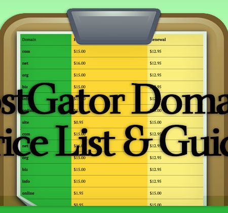 HostGator Domain Price List