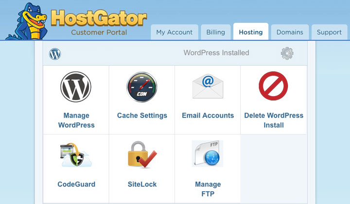 HostGator WP Hosting Customer Portal