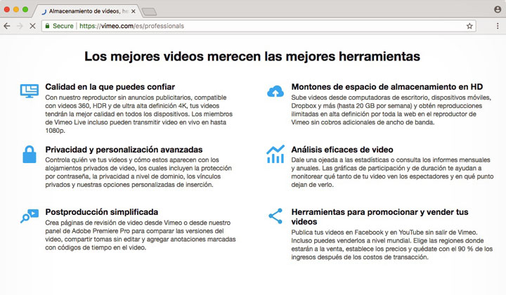 Vimeo profesional