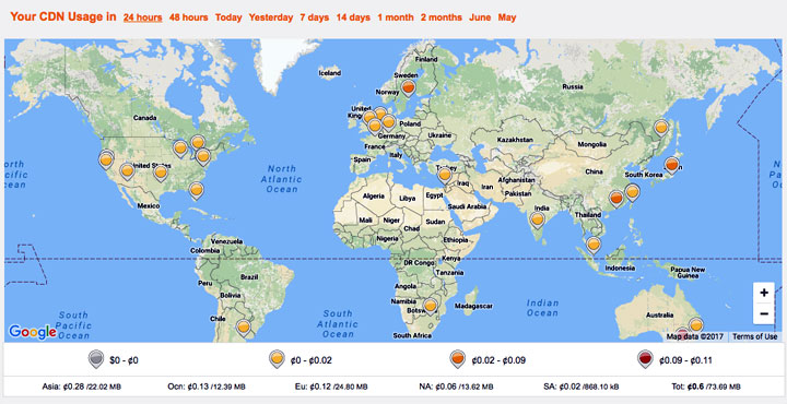 CDNSun Data Center Map