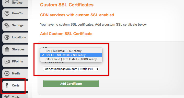 CDNSun Free Let's Encrypt SSL Certificate