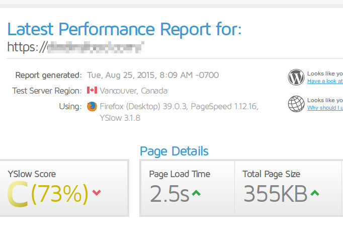 GTmetrix website speed test