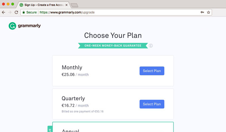 grammarly free plan