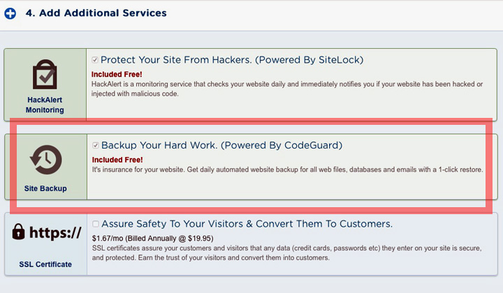 HostGator CodeGuard Included Free