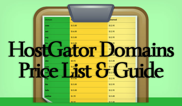 HostGator Domain Price List