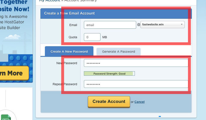 hostgator email settings smtp