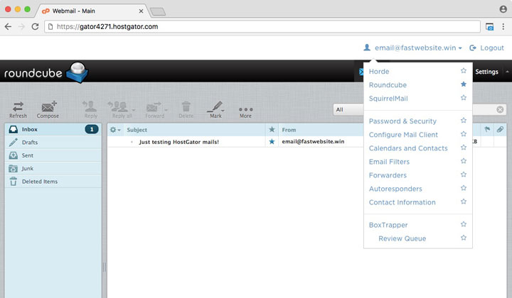 HostGator RoundCube