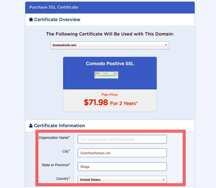 HostGator SSL Certificate Information