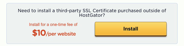 HostGator Third-Party SSL Certificate