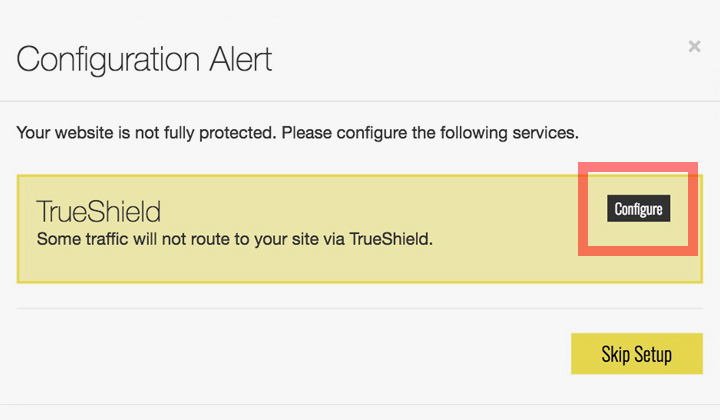 HostGator TrueShield Configuration Alert