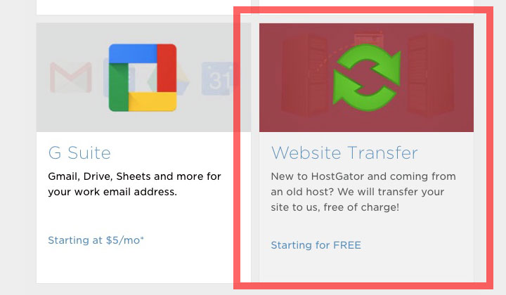 HostGator Website Transfer