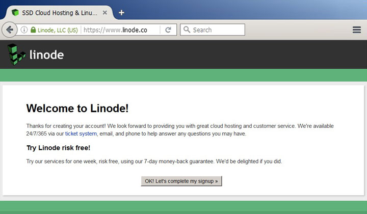 Linode Welcome