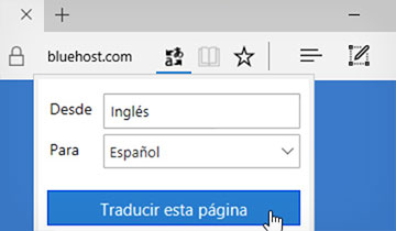 Microsoft Edge Bluehost Español