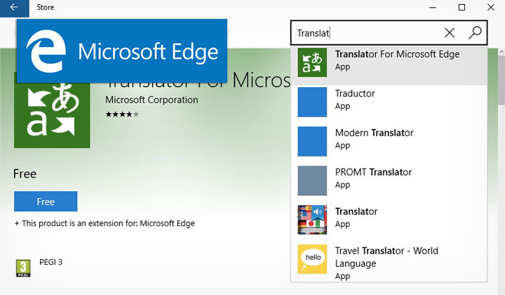 Microsoft Edge Extensiones