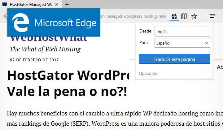 Microsoft Edge Traducir Página