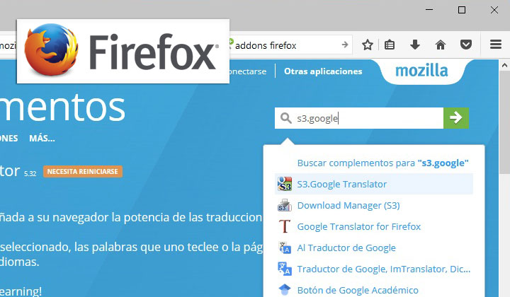 Mozilla Firefox S3.Google Translator