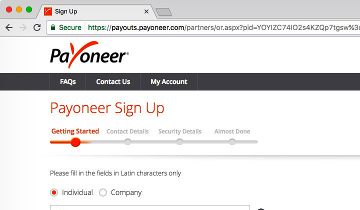 Payoneer Individual Company