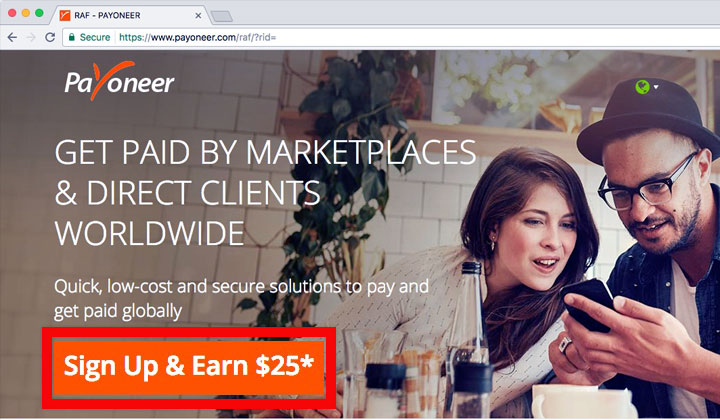 Payoneer Sign Up & Earn $25