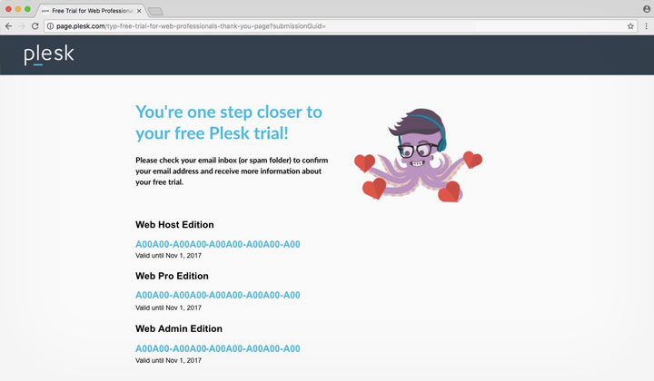 Plesk Free Trial License