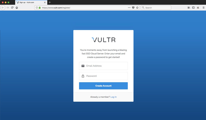 Register Vultr.com