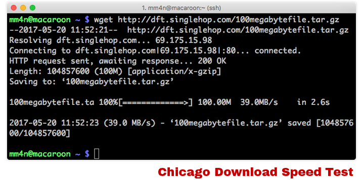 SiteGround Chicago Download Speed Test