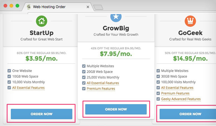 SiteGround Choose Plan