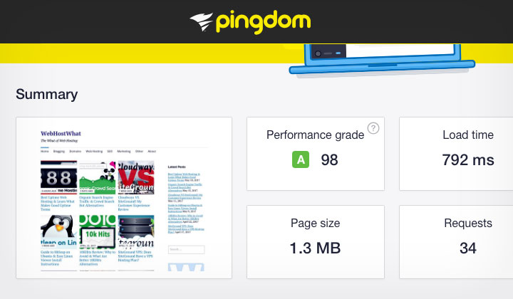 SiteGround Pingdom Speed Test