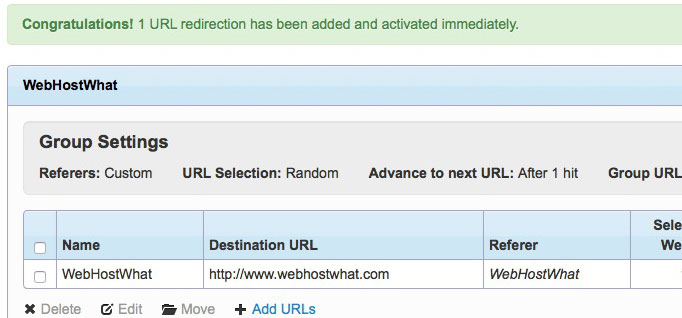 URL redirection has been added