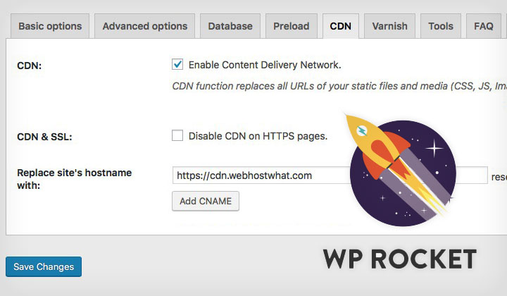 WP Rocket CDN CNAME