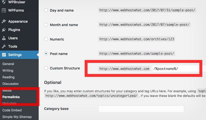 WordPress Permalinks Custom Structure