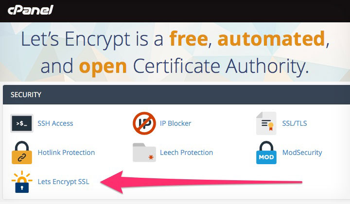 cPanel Let's Encrypt