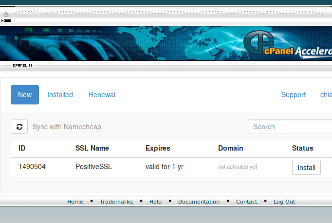 PositiveSSL not activated yet